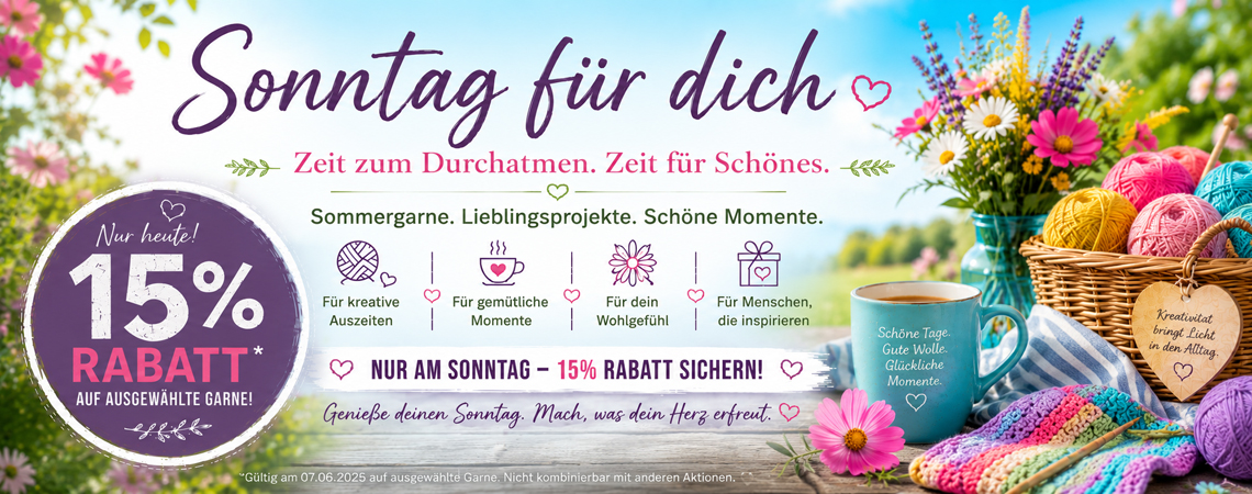  Starke Wolle & Stricknadel Angebote - Sonntag f�r Dich - auf jeden Fall mit 15% Rabatt 