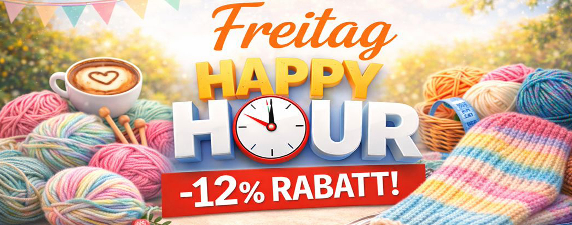  Happy Friday � 12% Rabatt auf Wolle und Stricknadeln 