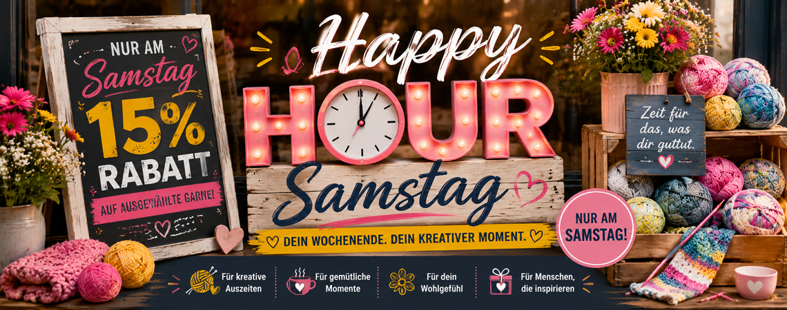  Starke Wolle & Stricknadel Angebote - Happy Hour - mit 15% Rabatt 