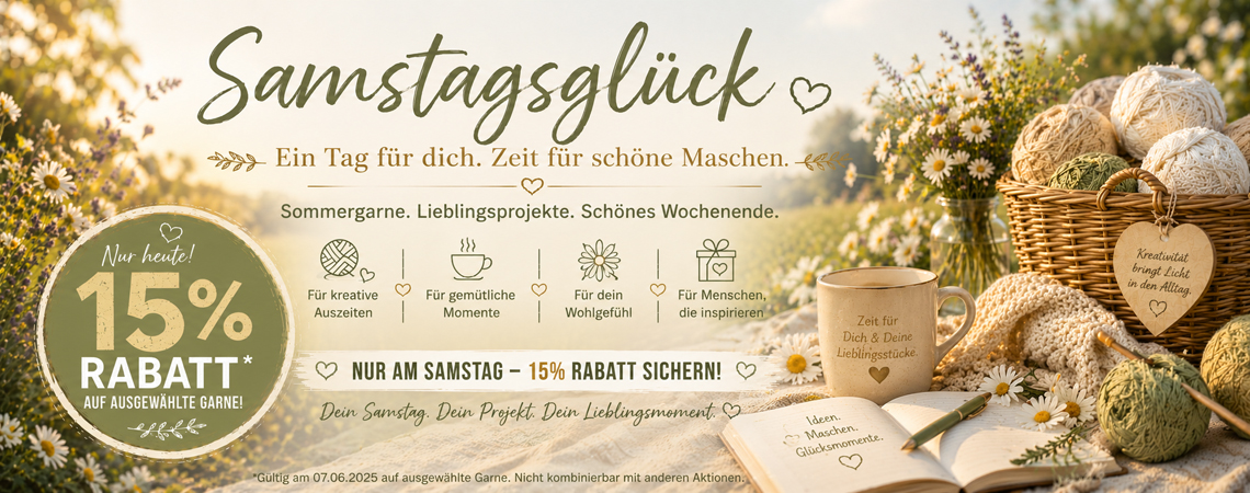  Starke Wolle & Stricknadel Angebote - Samstag Strickgl�ck - auf jeden Fall mit 15% Rabatt 