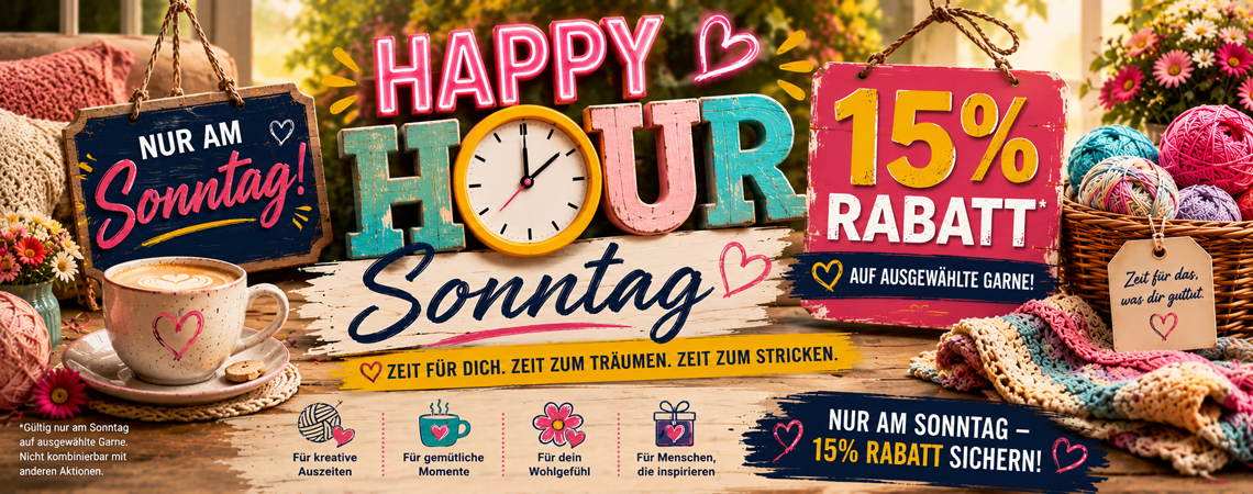  Starke Wolle & Stricknadel Angebote - Happy Hour - mit 15% Rabatt 