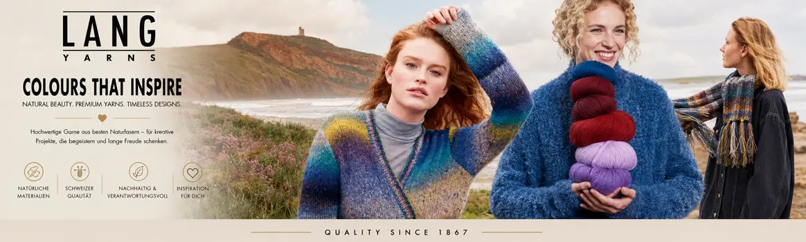 Lang Yarns Wolle und moderne Strickmode im FAM290