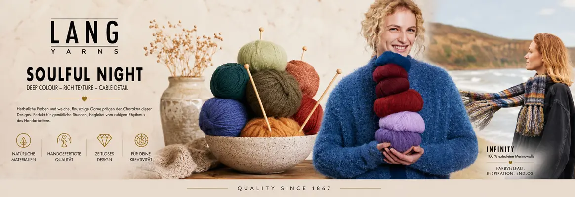 Lang Yarns Wolle und moderne Strickmode erschienen in zahlreichen Strickb�chern