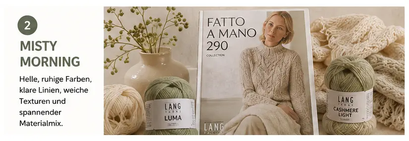 Lang Yarns Fatto a Mano 290 - Misty Morning - ruhige Farben und Materialmix Lang Yarns Fatto a Mano 290 - Misty Morning - ruhige Farben und Materialmix