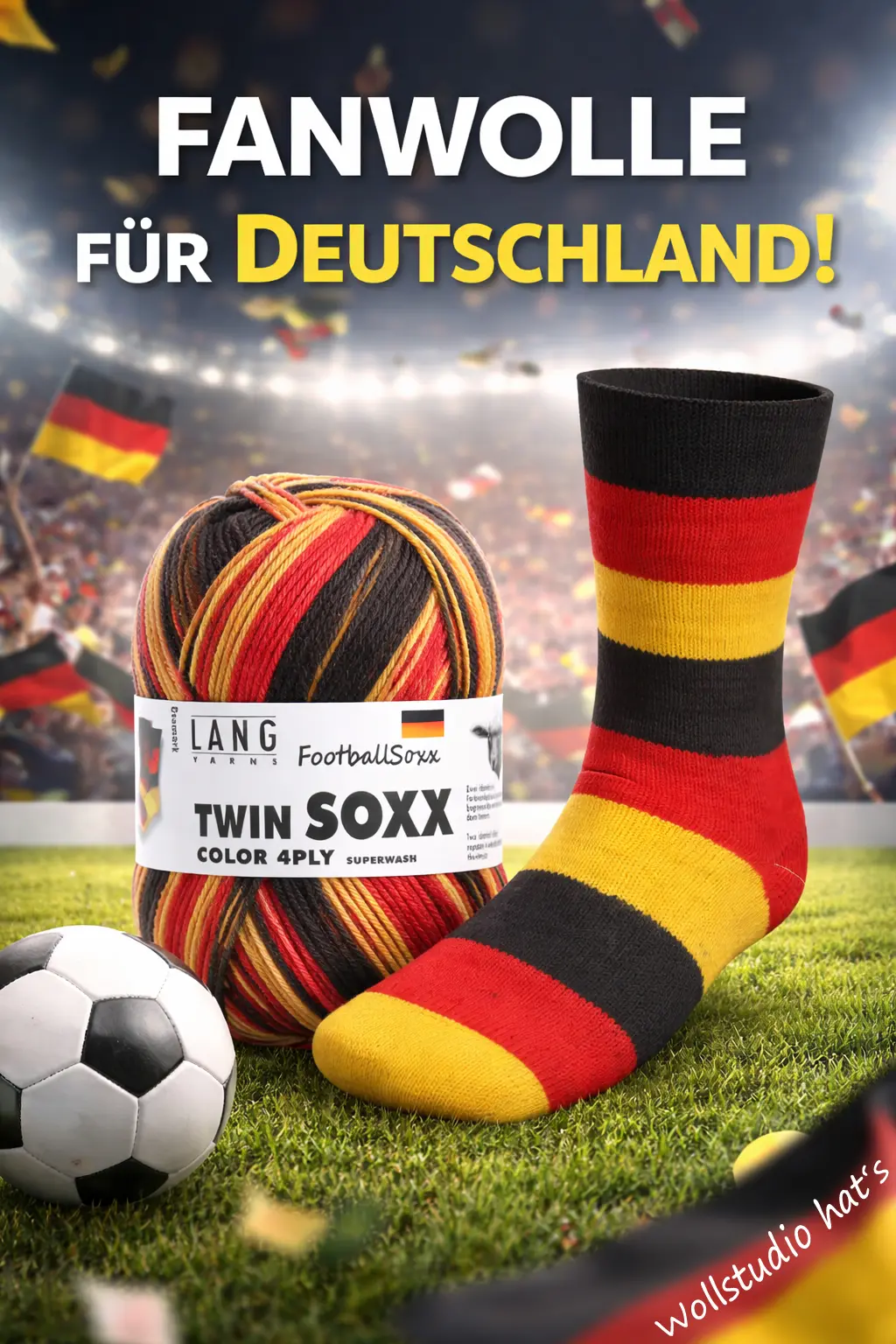 Fussball Sockenwolle Nationalfarbe Deutschland Lang Yarns