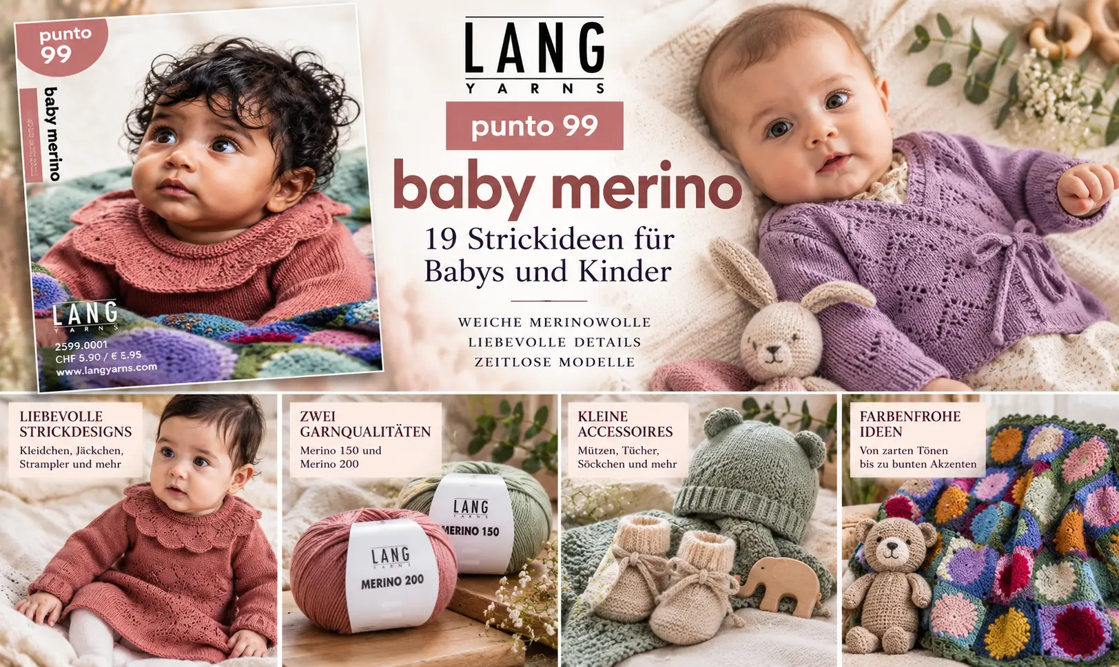 Lang Yarns Punto 99 - Baby Merino für weiche Lieblingsstücke Lang Yarns Punto 99 - Baby Merino für weiche Lieblingsstücke