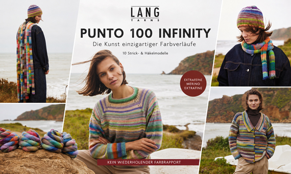 Lang Yarns Punto 100 Infinity Strickheft mit einzigartigen Farbverl�ufen aus Merinowolle