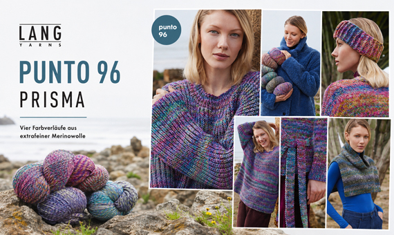 Lang Yarns Punto 96 Prisma Strickheft mit farbstarken Modellen aus Merinowolle