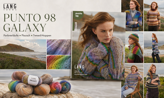 Lang Yarns Punto 98 Galaxy Strickheft mit weichen Farbverl�ufen und Tweed-Effekten
