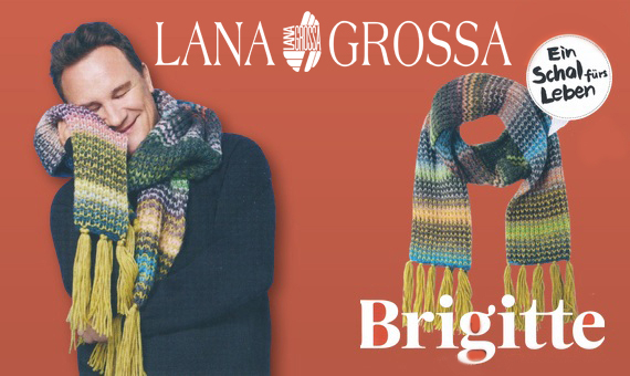 Schal frs Leben 2025 - offizielles BRIGITTE-Charity-Projekt mit Lana Grossa. 10  Spende pro Set/Schal.