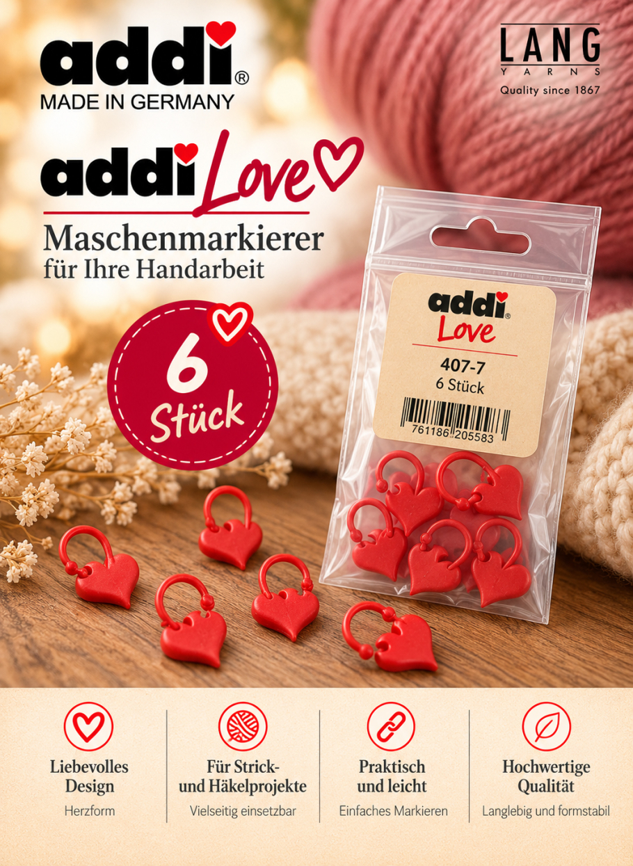 addi Lang Love 6 Maschenmarkierer Farbe 9999