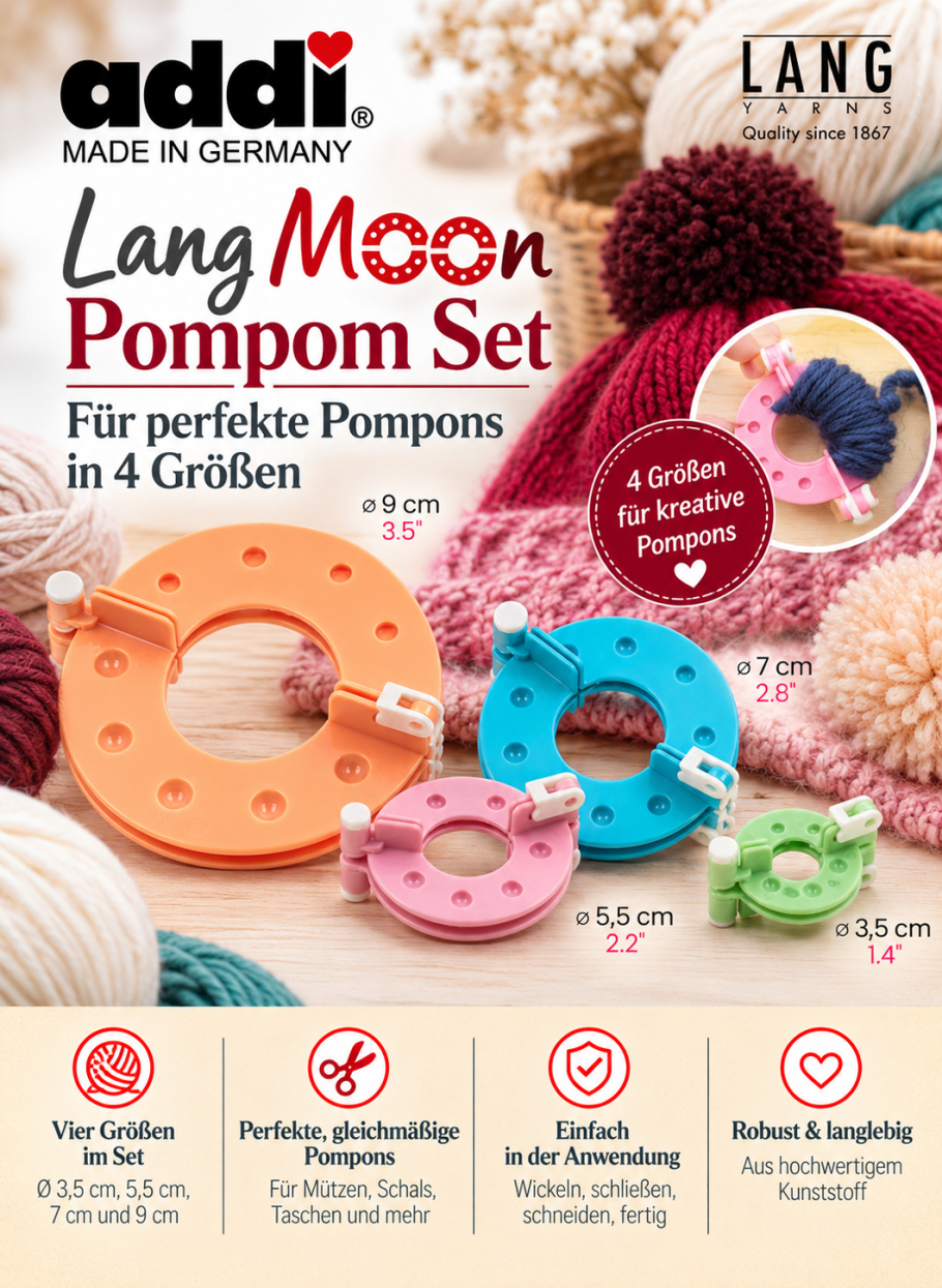 addi Lang Moon Pompom Set Farbe 9999