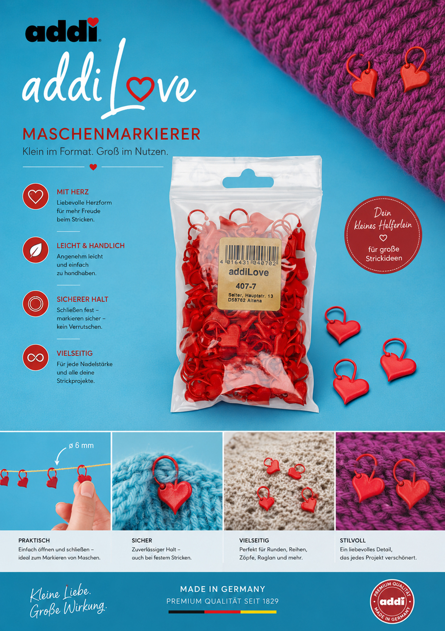 Addi Love 100 Maschenmarkierer Farbe 9999