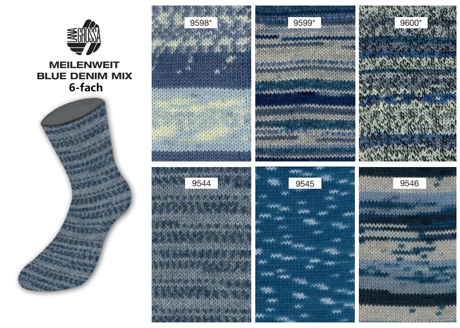 Blue Denim Mix Meilenweit 150 Lana Grossa Farbe 9999