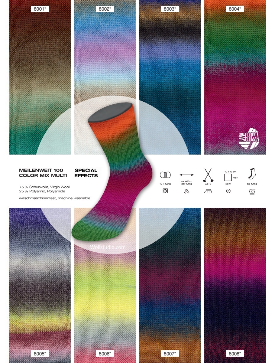 Color Mix Multi Meilenweit Lana Grossa Farbe 9999