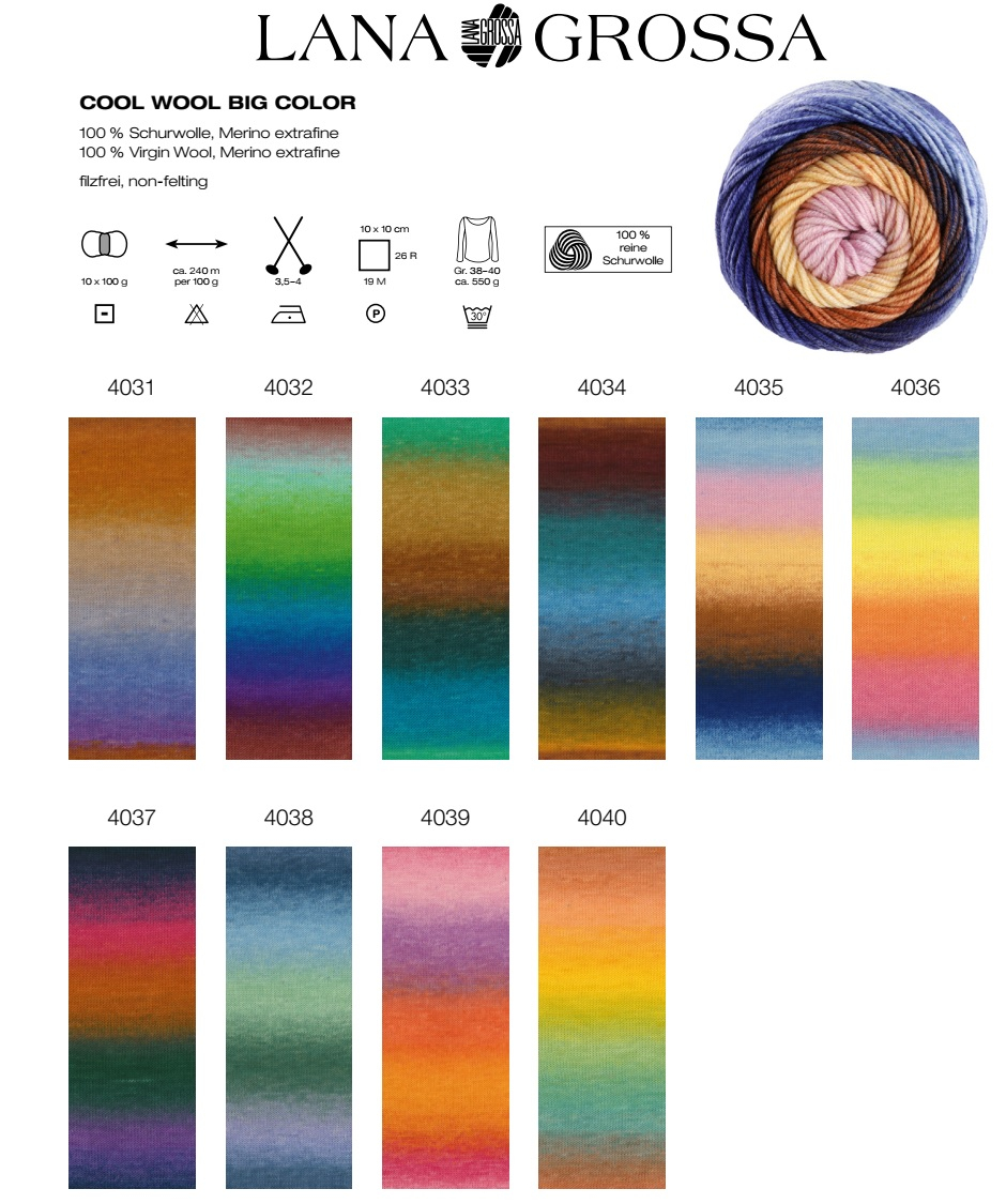 Cool Wool Big Color Lana Grossa Farbe 9999