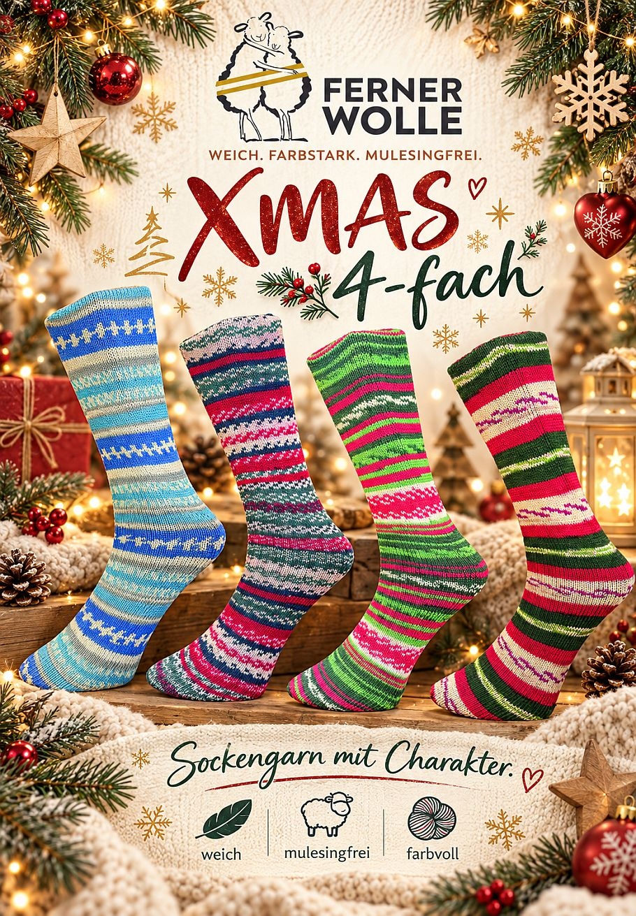 Ferner Wolle Sockenwolle X-Mas Farbe 9999