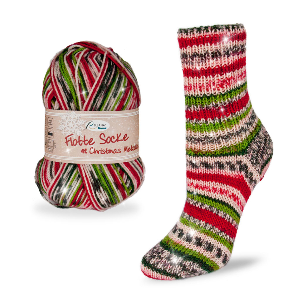 Flotte Socke Christmas Metallic Rellana 3