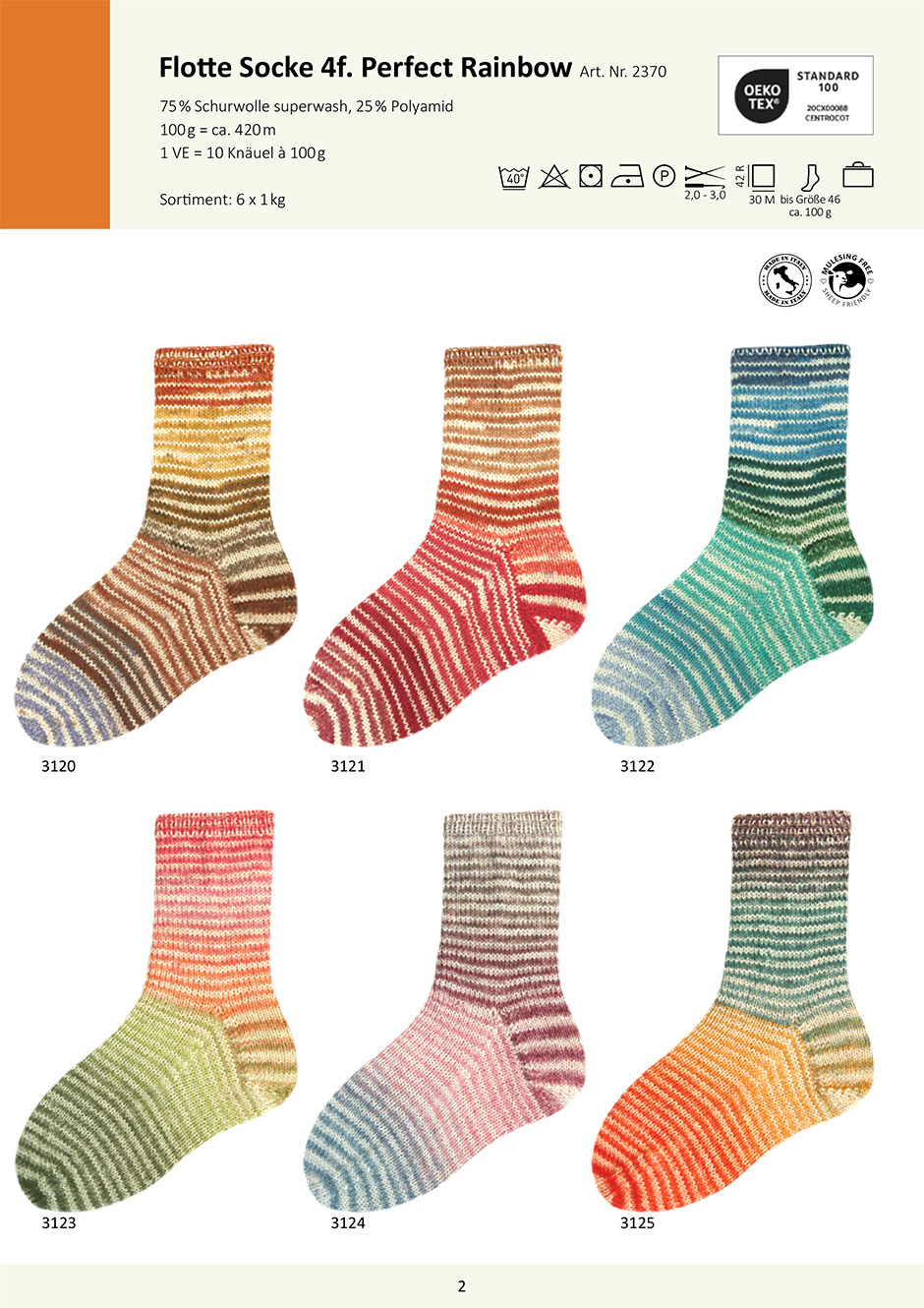 Flotte Socke Perfect Rainbow Rellana Farbe 9999