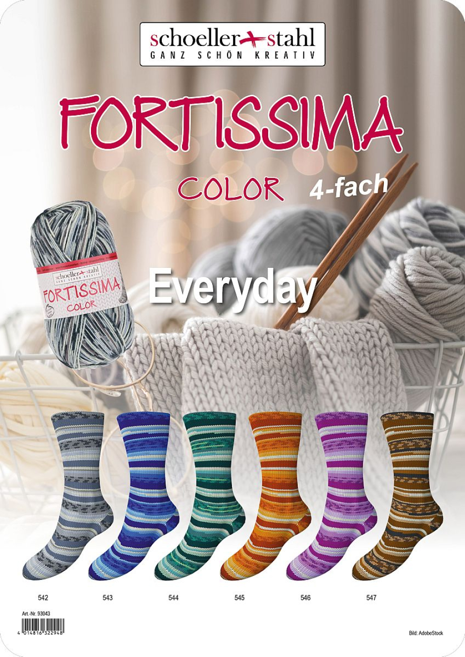 Fortissima Everyday Color Schoeller Stahl Farbe 9999