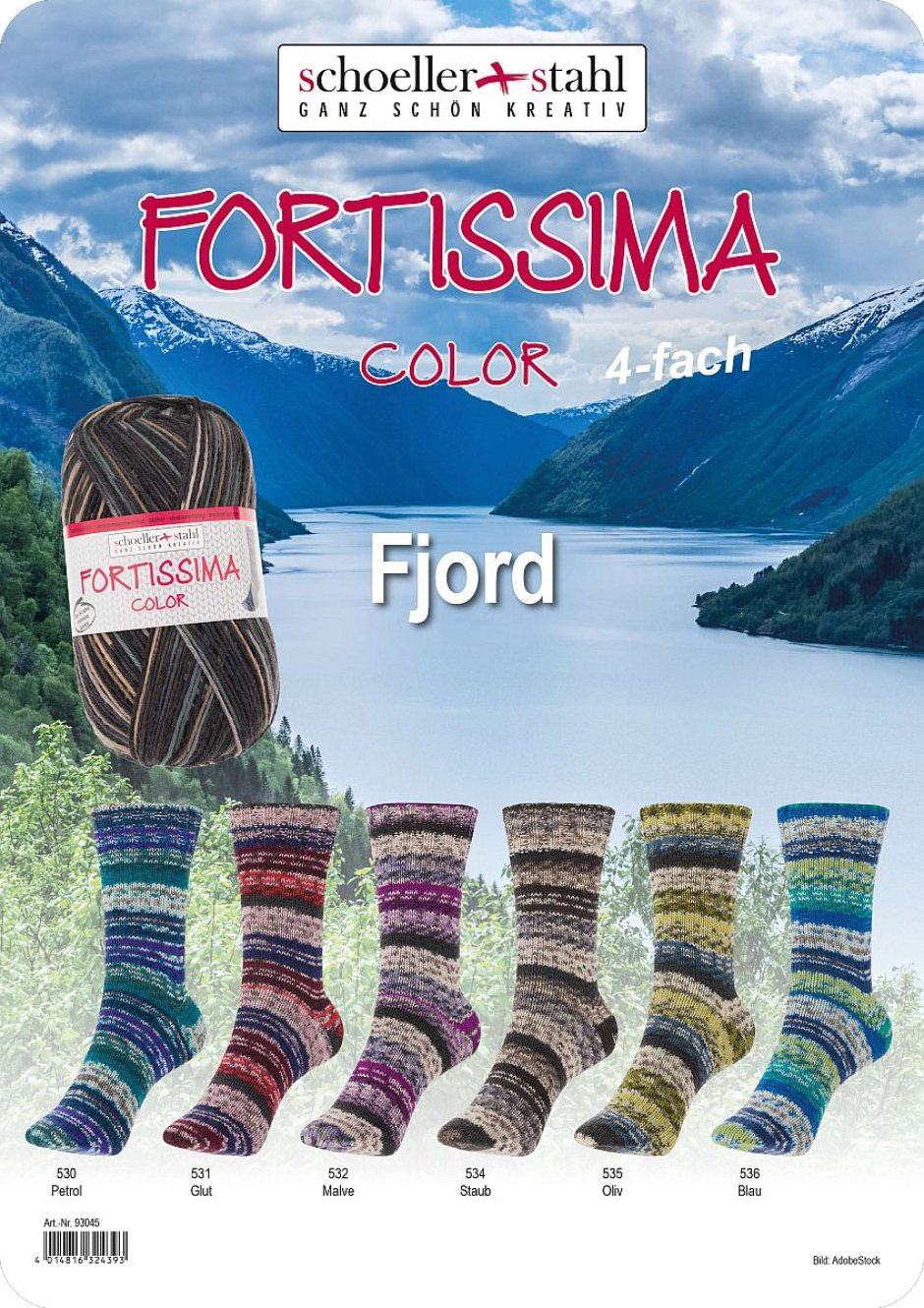 Fortissima Fjord Color Schoeller Stahl Farbe 9999