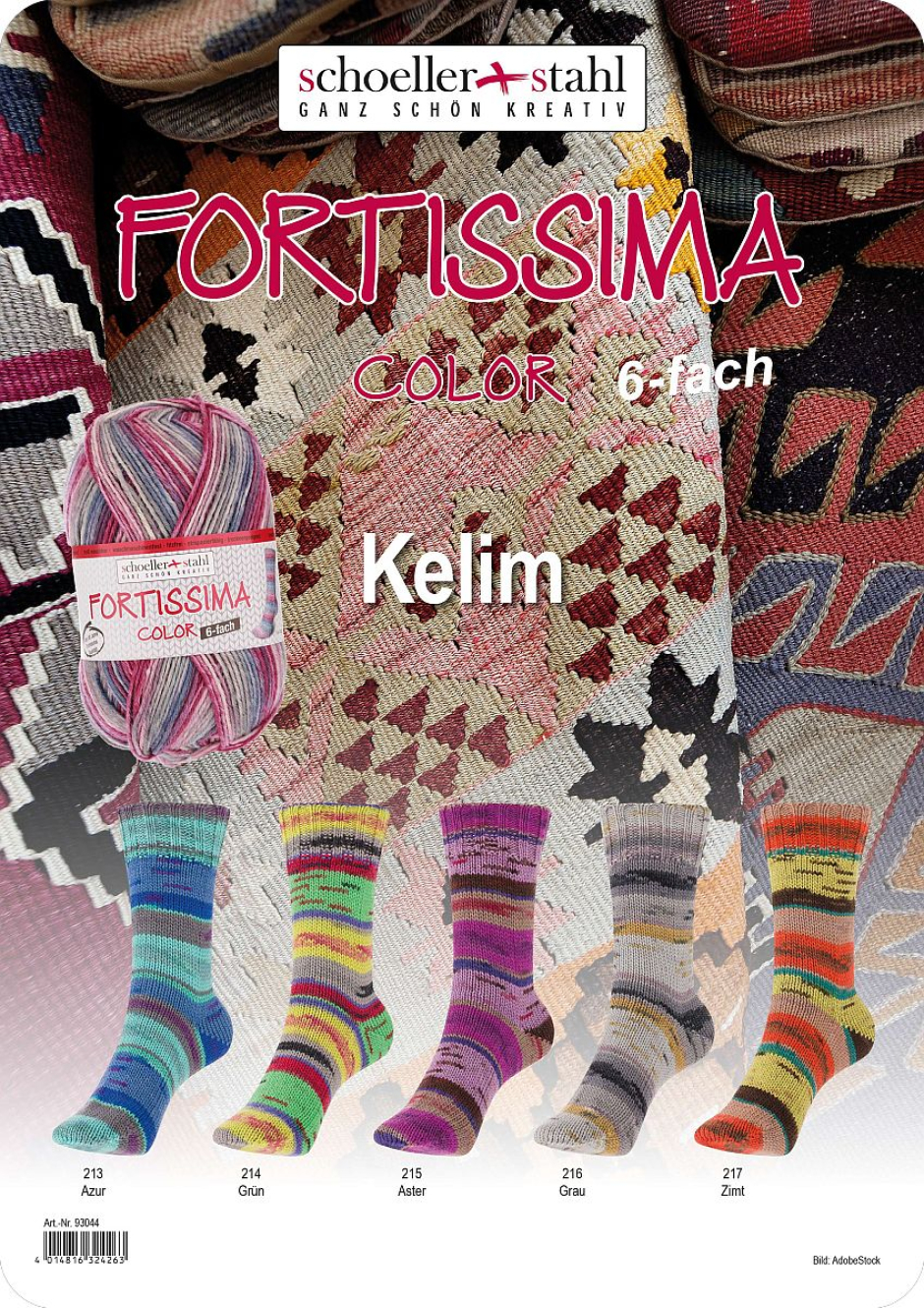 Fortissima Kelim Color Schoeller Stahl Farbe 9999