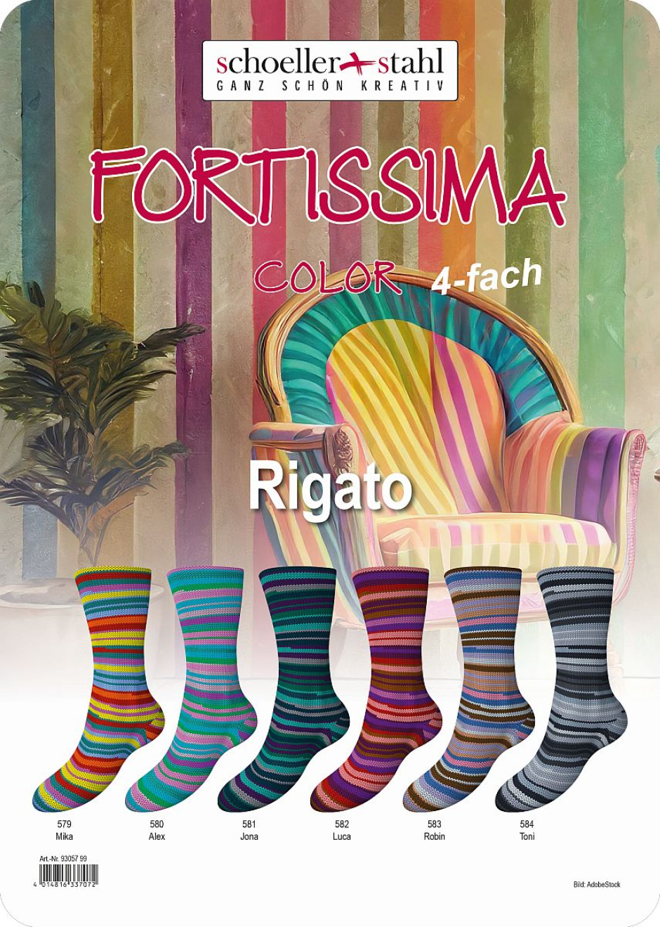 Fortissima Rigato Schoeller-Stahl Farbe 9999