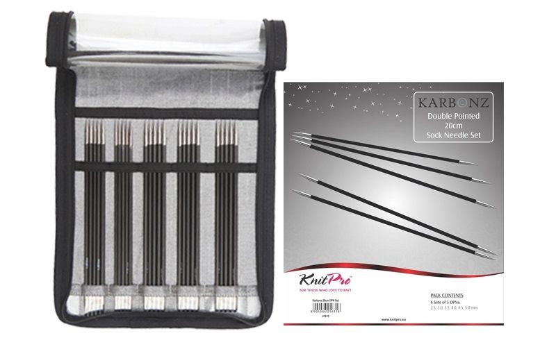 KnitPro Karbonz Nadelspiele Set 20cm 3