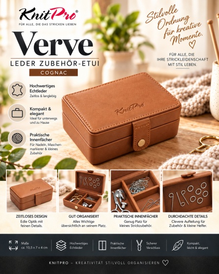 KnitPro Verve Leder Zubeh�r-Euti cognac