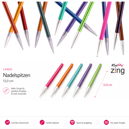 KnitPro Zing Nadelspitzen 13cm