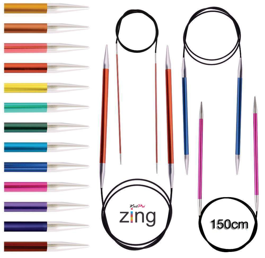 KnitPro Zing Rundstricknadel 150cm Farbe 9999