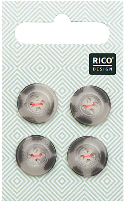 Knopf Beige Grau strukturiert 15mm