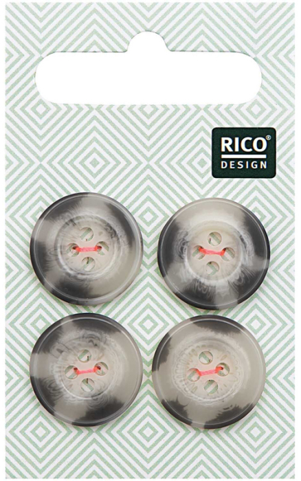 Knopf Beige Grau strukturiert 17mm