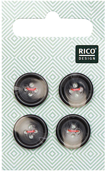 Knopf Grau strukturiert 15mm