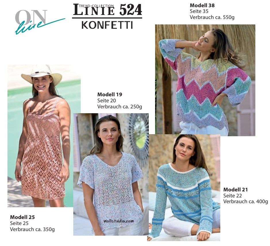 Konfetti Linie 524 ONline-Garne Farbe 9998