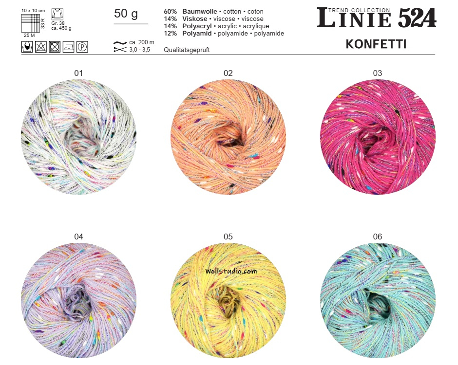 Konfetti Linie 524 ONline-Garne Farbe 9999