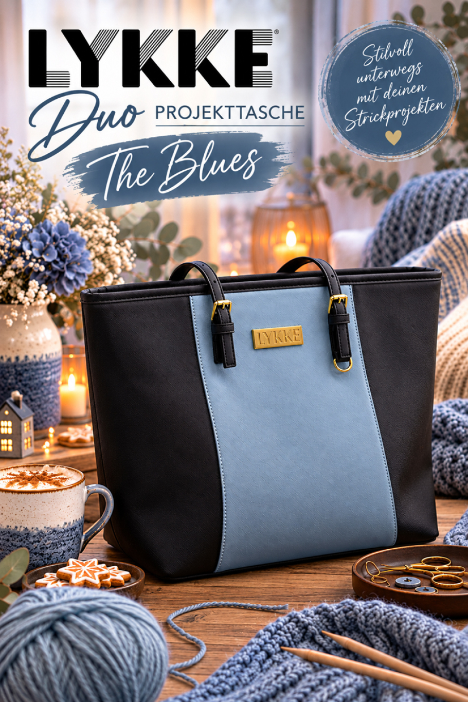 Lykke Projekttasche Duo Blau Farbe 9999