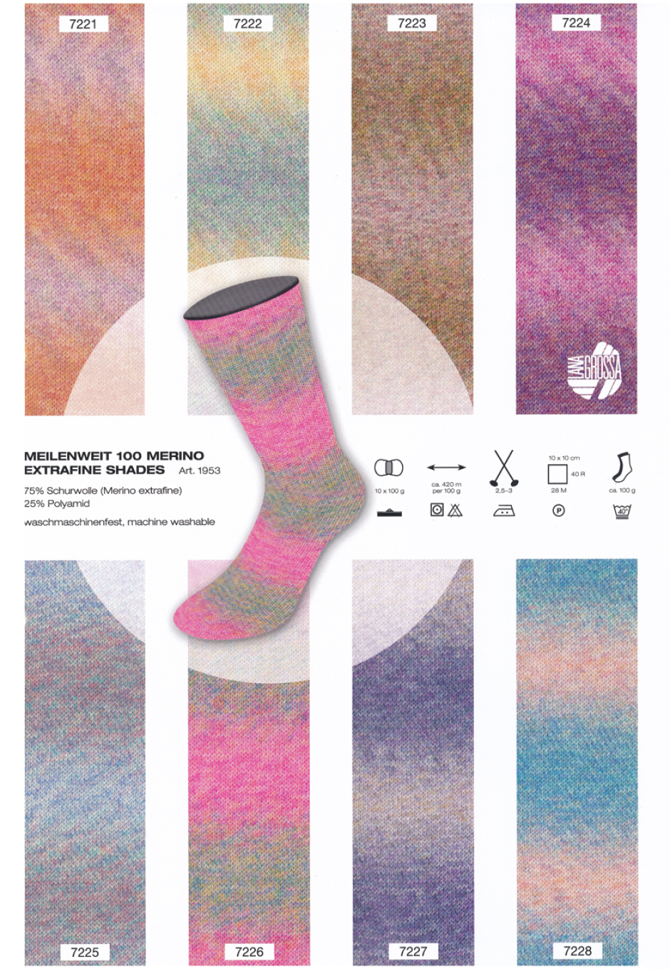Meilenweit 100 Lana Grossa Merino Shades Farbe 9999
