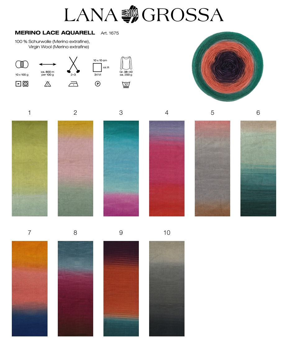 Merino Lace Aqua Lana Grossa Farbe 9999