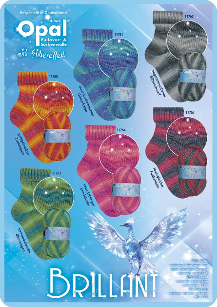 Opal Brillant Silbereffekt Sockenwolle