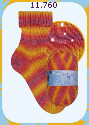 Opal Brillant Silbereffekt Sockenwolle Farbe 760