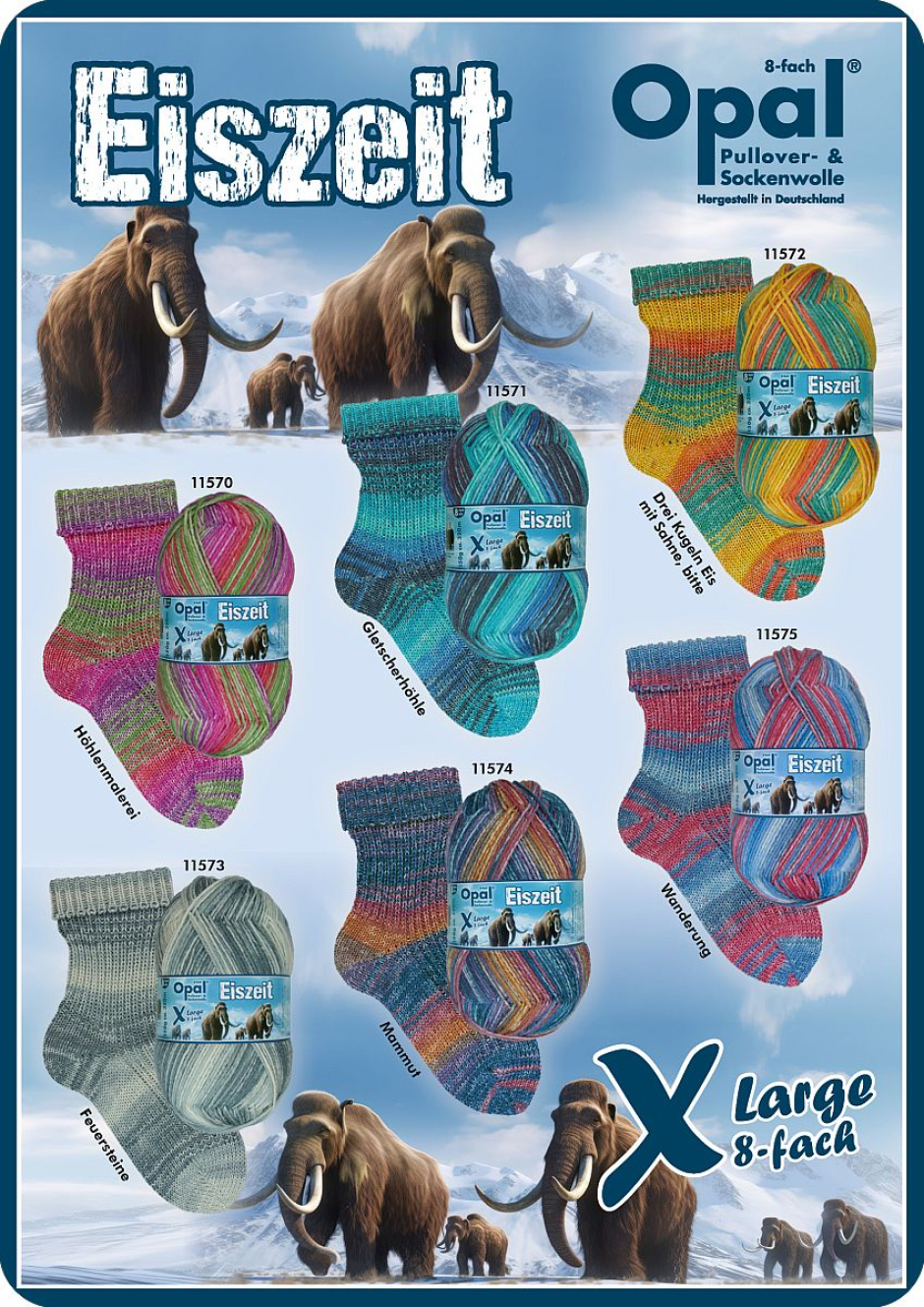 Opal Eiszeit Sockenwolle Farbe 9999