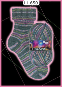 Opal Feuerwerk Sockenwolle Farbe 650
