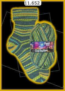 Opal Feuerwerk Sockenwolle Farbe 652