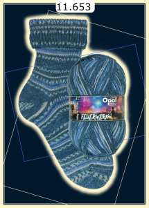 Opal Feuerwerk Sockenwolle Farbe 653
