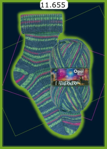 Opal Feuerwerk Sockenwolle Farbe 655