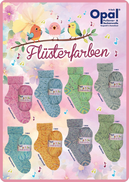 Opal Fl�sterfarben Sockenwolle