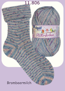 Opal Fl�sterfarben Sockenwolle Farbe 806