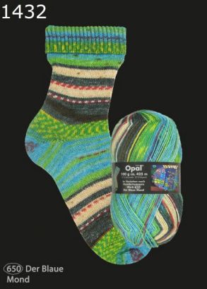 Opal Hundertwasser 1 Sockenwolle Farbe 1432