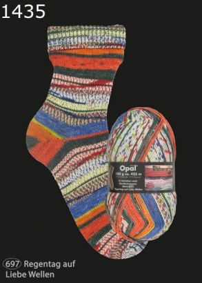Opal Hundertwasser 1 Sockenwolle Farbe 1435